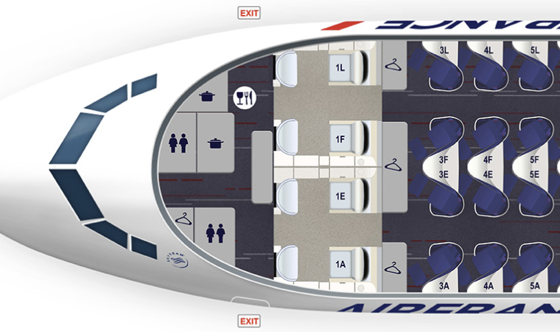 Air France 4-cabin 77W seat map